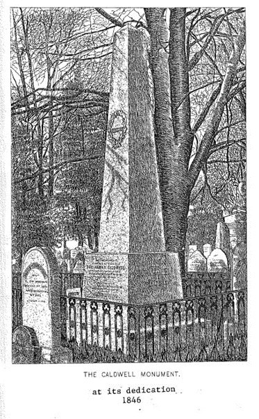 Caldwell obelisk and Heart Grant initiative for preservation.