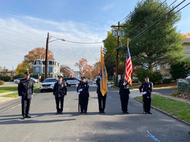 Color guard stands at attention during the William “Bill” Frolich Jr. Way street naming ceremony in Roselle, NJ.