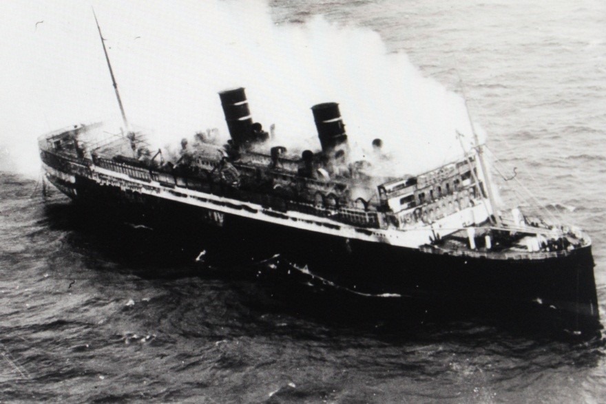 Aftermath of the 1934 Morro Castle steamship fire off Asbury Park.